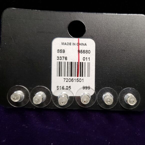 New York & Company Three Pairs of Opalescent Stud Earrings w/tags - Picture 6 of 8